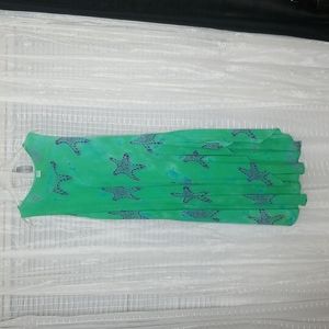 2/$25 Plus Size scoop neck Tropical Print Bathing Suit Cover Up Beach Dress